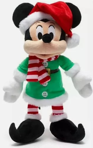 Disney Store Official Holiday Christmas Cheer Elf Mickey Mouse Soft Plush Doll
