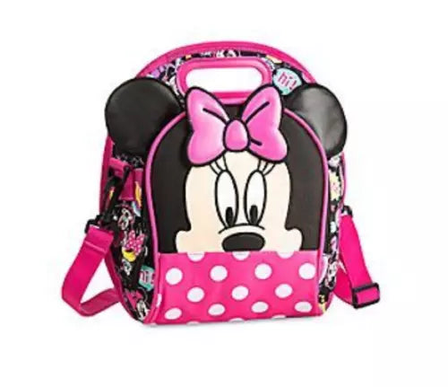 Disney Store Authentic Minnie Mouse Face Pink Polka Dots Lunch Bag