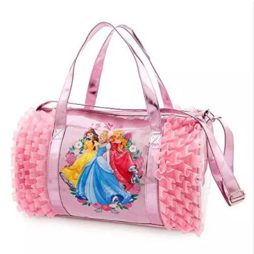Disney Store Official Princess duffel holdall Bag Pink Rapunzel Belle Tiana