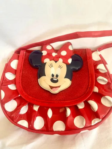 Disney Store Red face Minnie Mouse crossbody bag handbag for kids