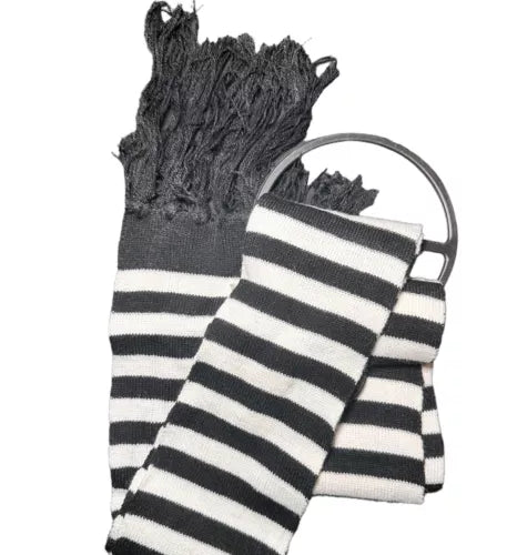 Unisex Where’s Wally Black White Stripped Scarf