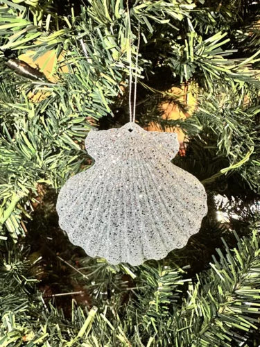 Blue Silver Sea Shell Christmas Gift Hanging Ornament