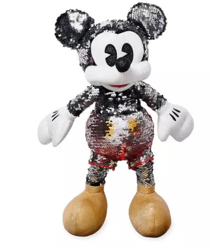 Disney Store Mickey Mouse Reversible Sequin Plush Soft Toy