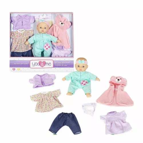 You & Me Baby Doll mini doll with 4 outfits Toys