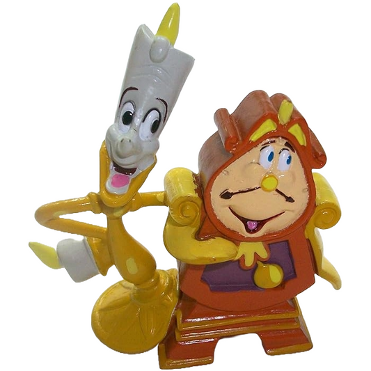 Disney Store Beauty and the Beast Lumiere and Cogsworth PVC Figure Cake Topper