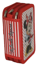 Disney Character Minnie Mouse Polka Triple Zip up Pencil Case