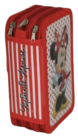 Disney Character Minnie Mouse Polka Triple Zip up Pencil Case