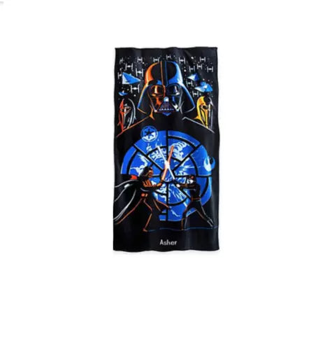 DISNEY PARKS-STAR WARS-AIRCRAFT & Vehicle Beach Towel / Blue and White