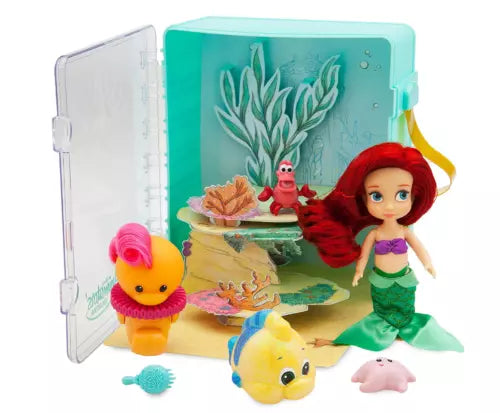 Disney Official Store Ariel Mini Micro Animators Doll 6 Piece Toy Play set