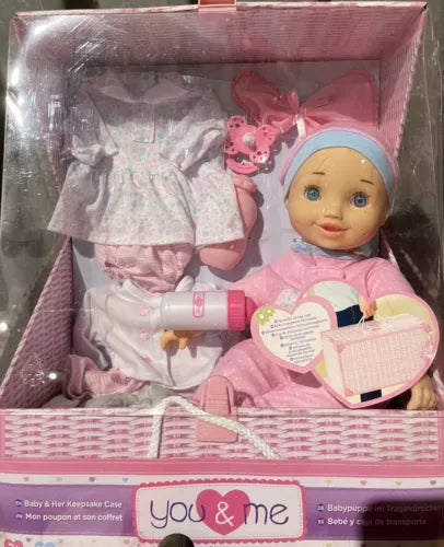 YOU & ME 14" BABY DOLL WITH KEEPSAKE BASKET