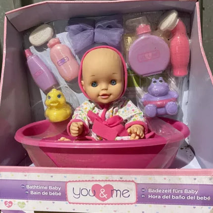Toys R Us you & me bathtime baby doll 12" NEW bathtub
