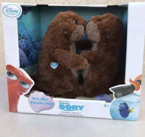 Disney Store Finding Dory Otters Interactive Soft Plush Set sound cuddles