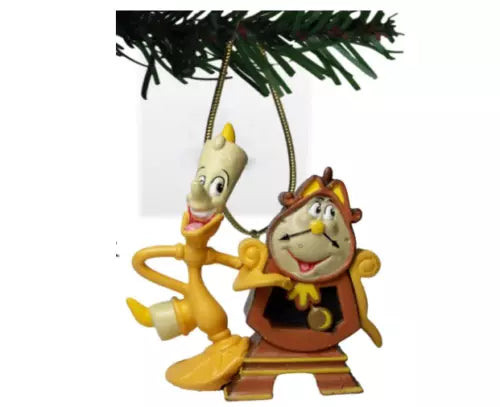 Disney Beauty and the Beast Cogsworth  & Lumiere Holiday Christmas Ornament