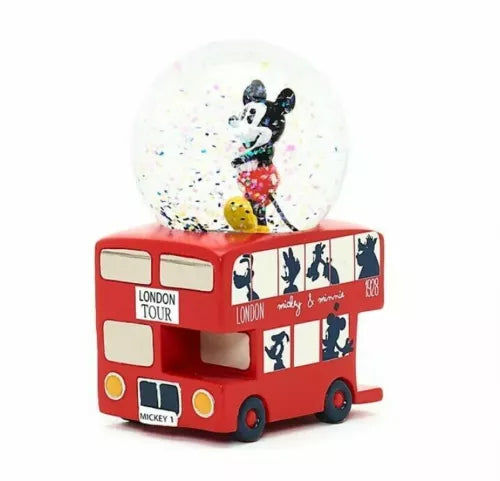 Disney Store Mickey Mouse Snow Globe London Tour Bus