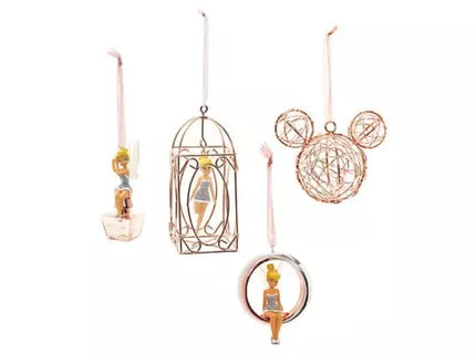 Disney Store Original Tinker Bell Rose Gold Cage Christmas Decoration Ornament