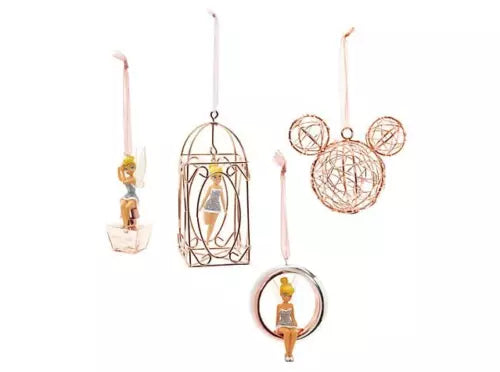 Disney Store Original Tinker Bell Rose Gold Cage Christmas Decoration Ornament