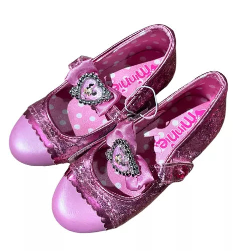 Disney Store official Minnie Mouse Pink Glitter Costume Shoes kids