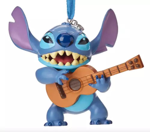 Disney Store official musical Stitch Hanging Ornament with guitar Lilo