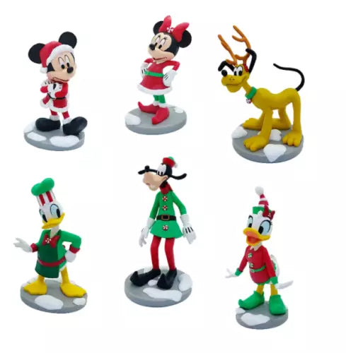 Disney Store Mickey and Friends Christmas Figurine Playset