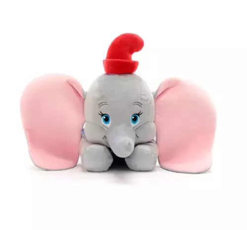 Official Dumbo Small Soft Plush Toy with circus clown hat lying