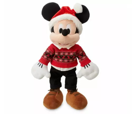 Disney Store Mickey Mouse Festive Christmas Medium Soft Plush Toy