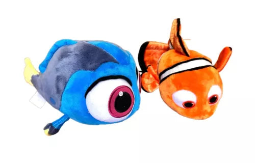 Disney store official Nemo and Dory set of 2 Fish soft plush doll toys