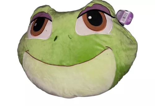 DISNEY STORE PRINCESS TIANA FROG FACE CUSHION PILLOW