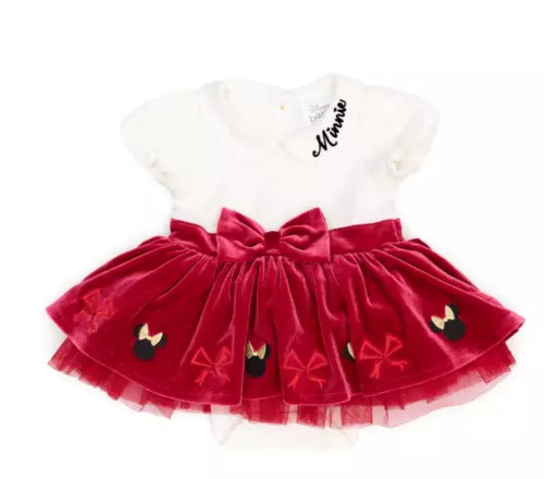 Disney Store Minnie Mouse Christmas Baby Tutu Body Suit