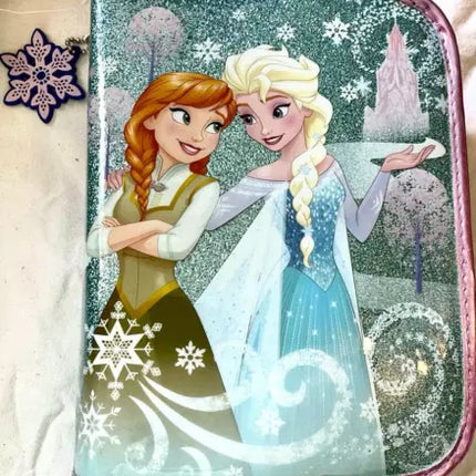 Frozen Elsa Anna zip up stationary colour artwork case set