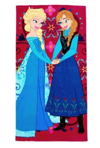 Disney store Frozen Official Elsa and Anna Beach Bath Towel