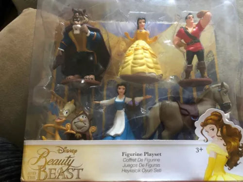 Official Disney Princess Figurine Beauty & Beast Belle Gaston Figure Set