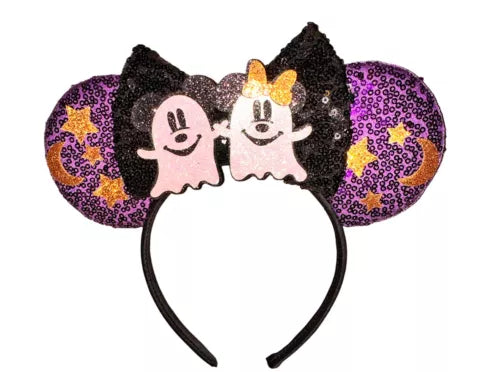 Disney Christmas Sequin Ghost Minnie Halloween Fancy Dress Headband
