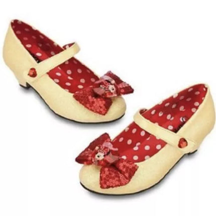 Disney Store Minnie Mouse Gold Glitter Yellow heel formal shoes