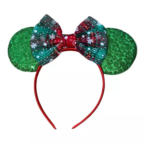 Disney Christmas  Mickey Minnie Bow Sequin Headband