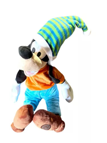 Disney Store Classic Goofy Soft Plush Doll Toy  Christmas Holiday hat cap