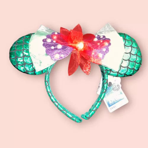 Disney Ariel Mermaid Halloween Glitter Headband Pearls Fancy Kids