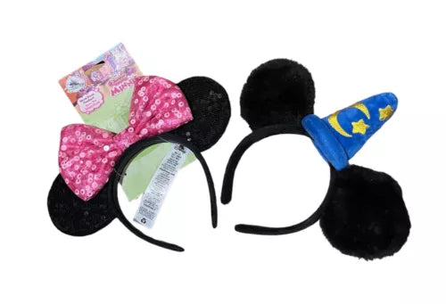 Disney Mickey Mouse Wizard & Minnie Mouse Pink Bow Headband