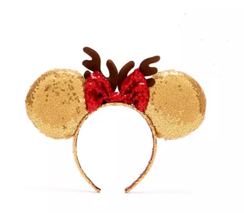 Disney Store Minnie Mouse Festive Reindeer Ears Headband