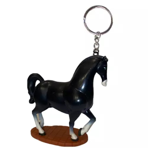 Mulan Khan Black Horse Key Ring Keychain