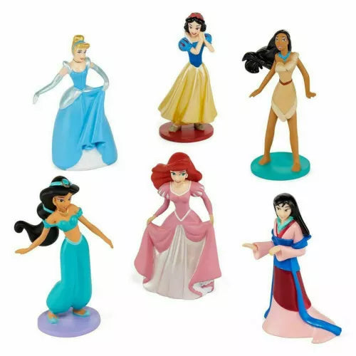 DISNEY Jasmine Ariel Pocahontas Snow White Cinderella Mulan 6 Figure box