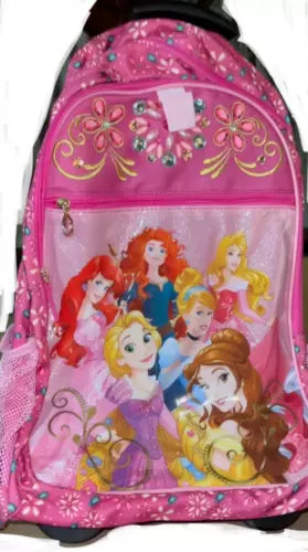 Disney Princess Merida Ariel Rapunzel Belle kids trolley backpack