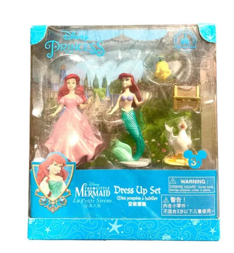 Disney Store Little Mermaid Ariel, Flounder deluxe Dress up fashion set Magiclip