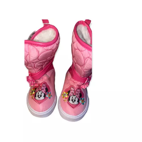 Minnie Mouse Pink Winter warm Snow Boots with Faux Fur