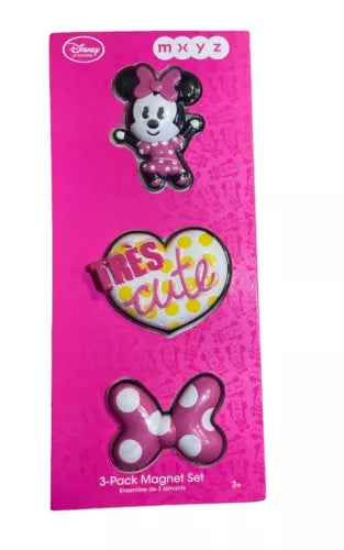 Disney store official Minnie Mouse Bow Tres cute mxyz 3 Fridge magnet set
