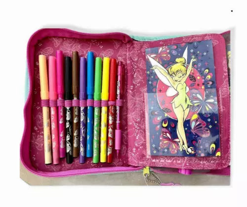 Disney TinkerBell fairy zip up pencil stationery colour artwork case for school