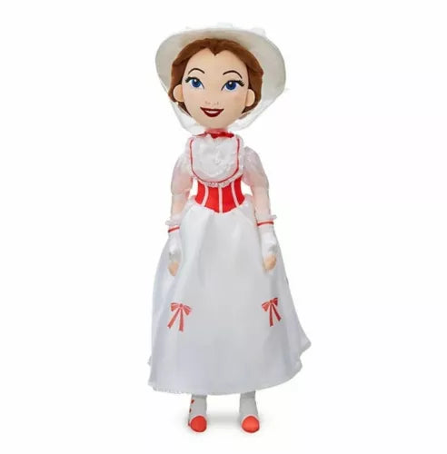 Disney Mary Poppins Iconic White Dress Soft Plush Stuffed Doll Toy