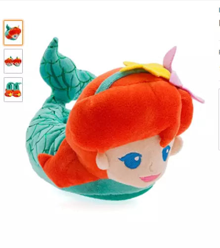 Disney Store Ariel Plush indoor Slippers kids Girls The Little Mermaid