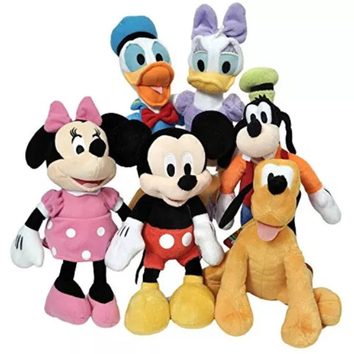 Disney Store Mickey Minnie Mouse Donald Daisy Duck Goofy Pluto Soft Plush toyset