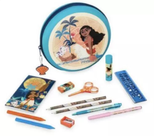 Disney Character Moana Stationery Kit Zip UP case School Supplies