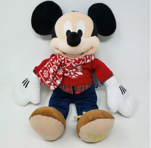 Disney Store Mickey Mouse Festive Christmas Medium Soft Plush Toy